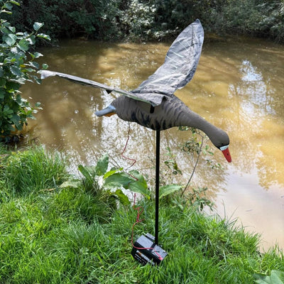 Windy Flapping Greylag Goose Decoy for hunting, realistic decoy with motion features, designed to attract waterfowl effectively
