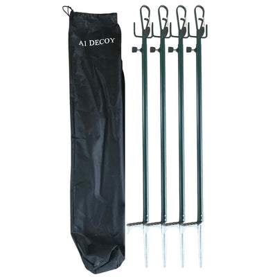 Windy compact hide poles with carrying bag, lightweight and portable fishing equipment for easy transport and setup.