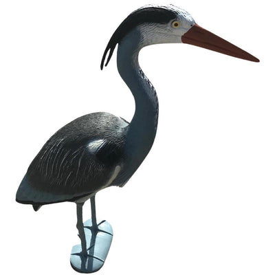 Windy heron decoy garden ornament used as a predator deterrent, realistic bird decoy for garden pest control.