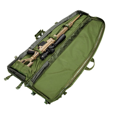 ELITE WULF Guardian tactical rifle drag bag in green, 52-inch design with durable carry handles and straps