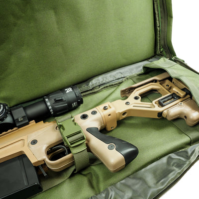 ELITE WULF Guardian Tactical Rifle Drag Bag in green, 52-inch length with durable carry handles