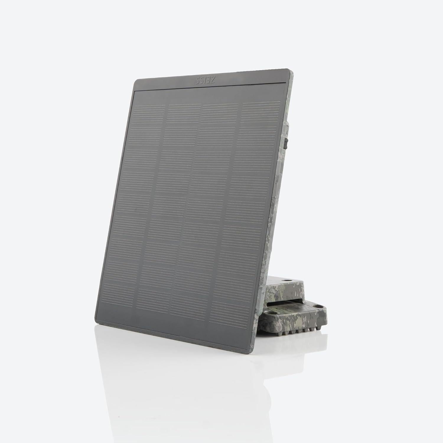 ZEISS Solar Panel Mini 5000mAh solar charger showing compact design and built-in USB port for portable solar power.
