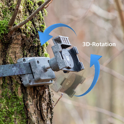 ZEISS Vari-Mount trail camera and solar panel mount accessory, designed for secure outdoor camera setup and solar power integration.