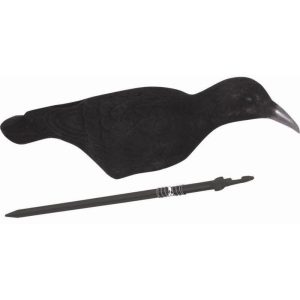 Flocked Crow Shell Decoy with Spring Pegs